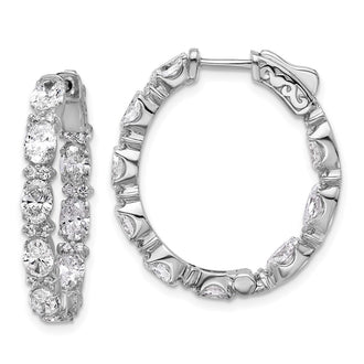 Shop Exclusive 14K Gold Oval & Round Diamond Inside-Out Hoop Earrings - Stylish Value