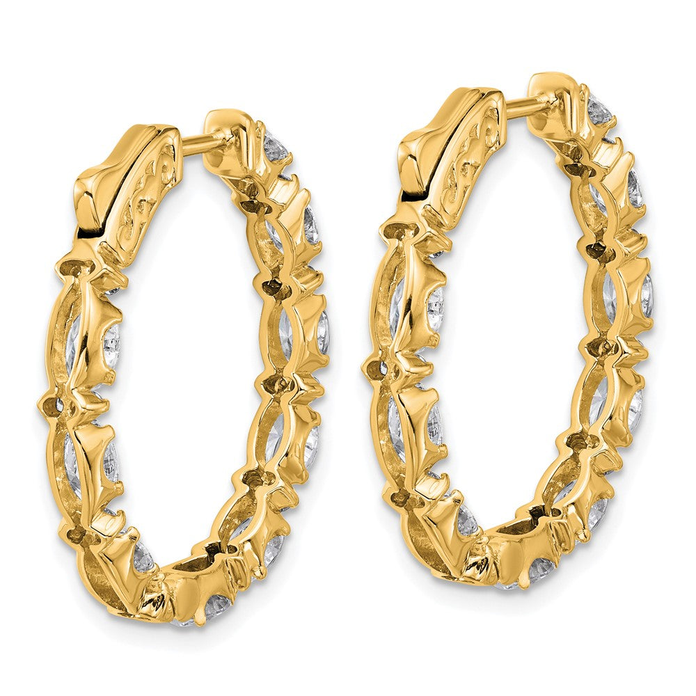 Buy Stylish 14K Gold Certified Oval & Round Diamond Inside-Out Hoop Earrings