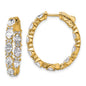 Buy Stylish 14K Gold Certified Oval & Round Diamond Inside-Out Hoop Earrings-3