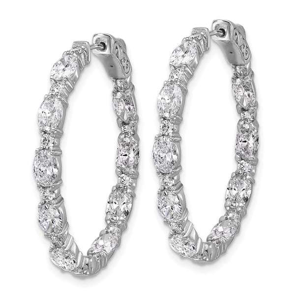 Shop Exclusive 14K White Gold Diamond Hoop Earrings - Stylish VS DEF Design