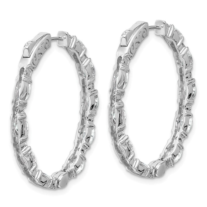 High-Quality 14K Gold Inside-Out Hoop Earrings with VS/SI Diamonds - Stylish Value-4