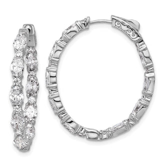 Shop Exclusive 14K White Gold Diamond Hoop Earrings - Stylish VS DEF Design
