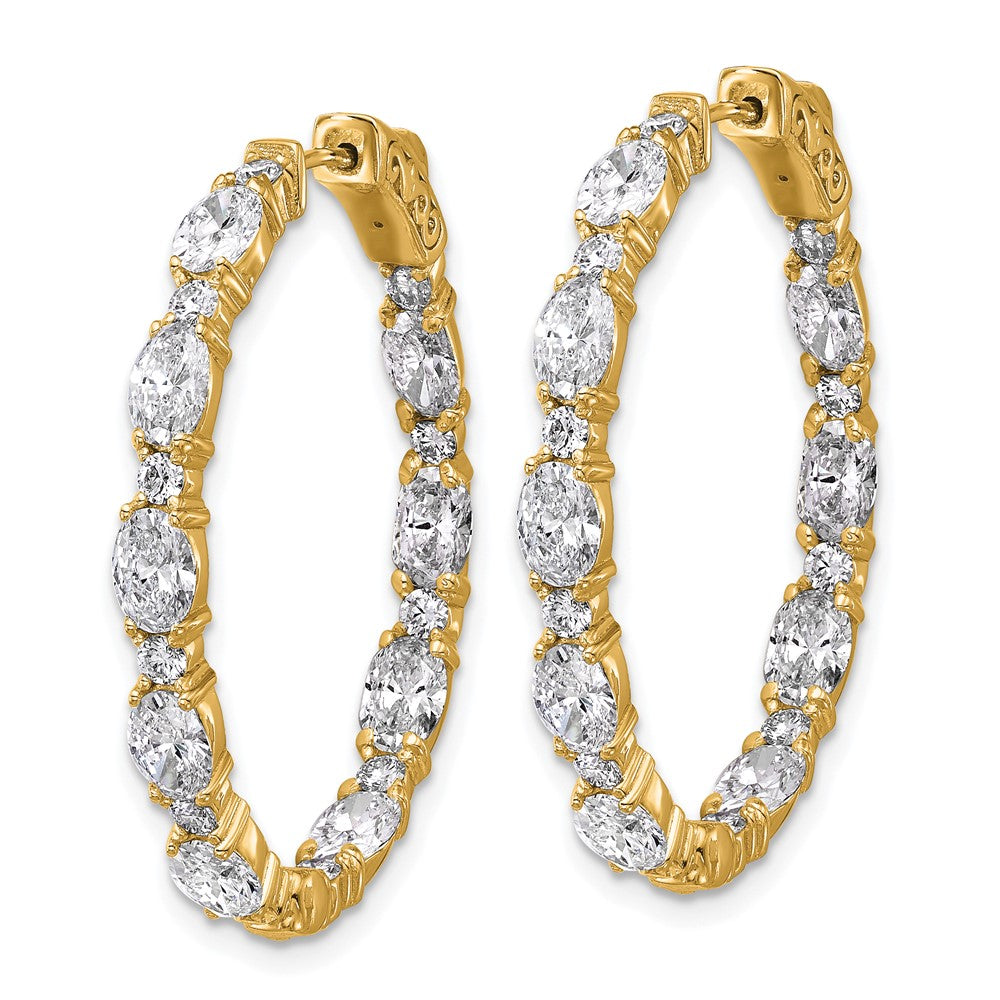 Shop Exclusive 14K Certified Diamond Inside-Out Hoop Earrings - Stylish Design