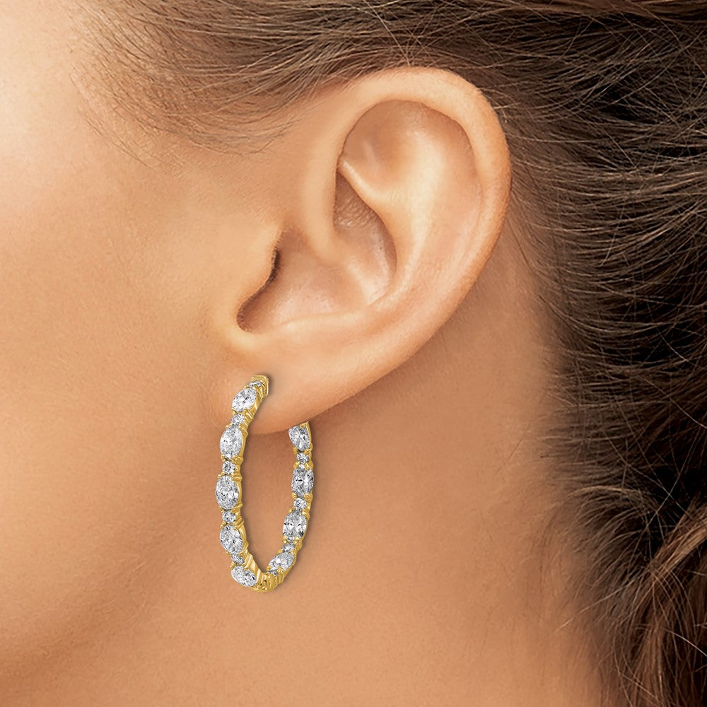 Shop Exclusive 14K Certified Diamond Inside-Out Hoop Earrings - Stylish Design