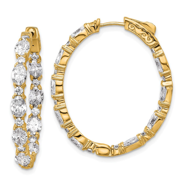 Shop Exclusive 14K Certified Diamond Inside-Out Hoop Earrings - Stylish Design-1