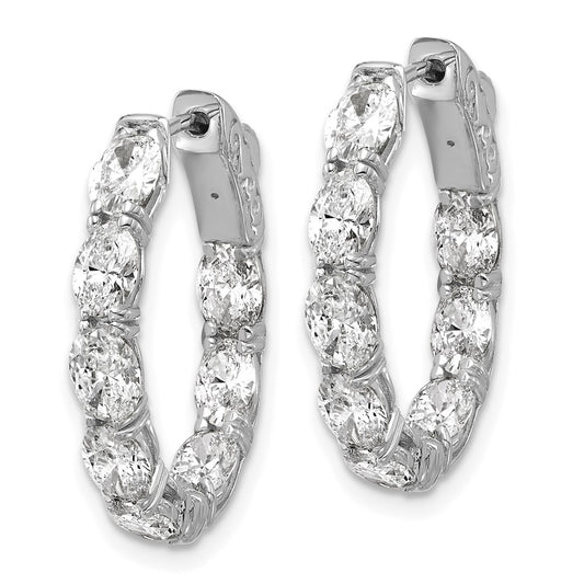 Buy Exclusive 14K White Gold Inside-Out Hoop Earrings | 5x3mm Lab-Grown Diamonds