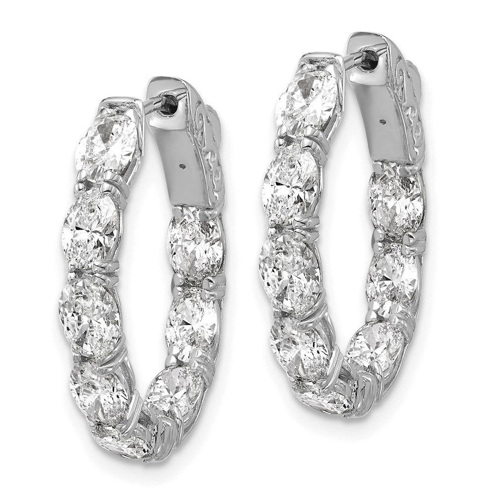 Buy Exclusive 14K Gold Oval Lab-Grown Diamond Hoop Earrings - Stylish Value!