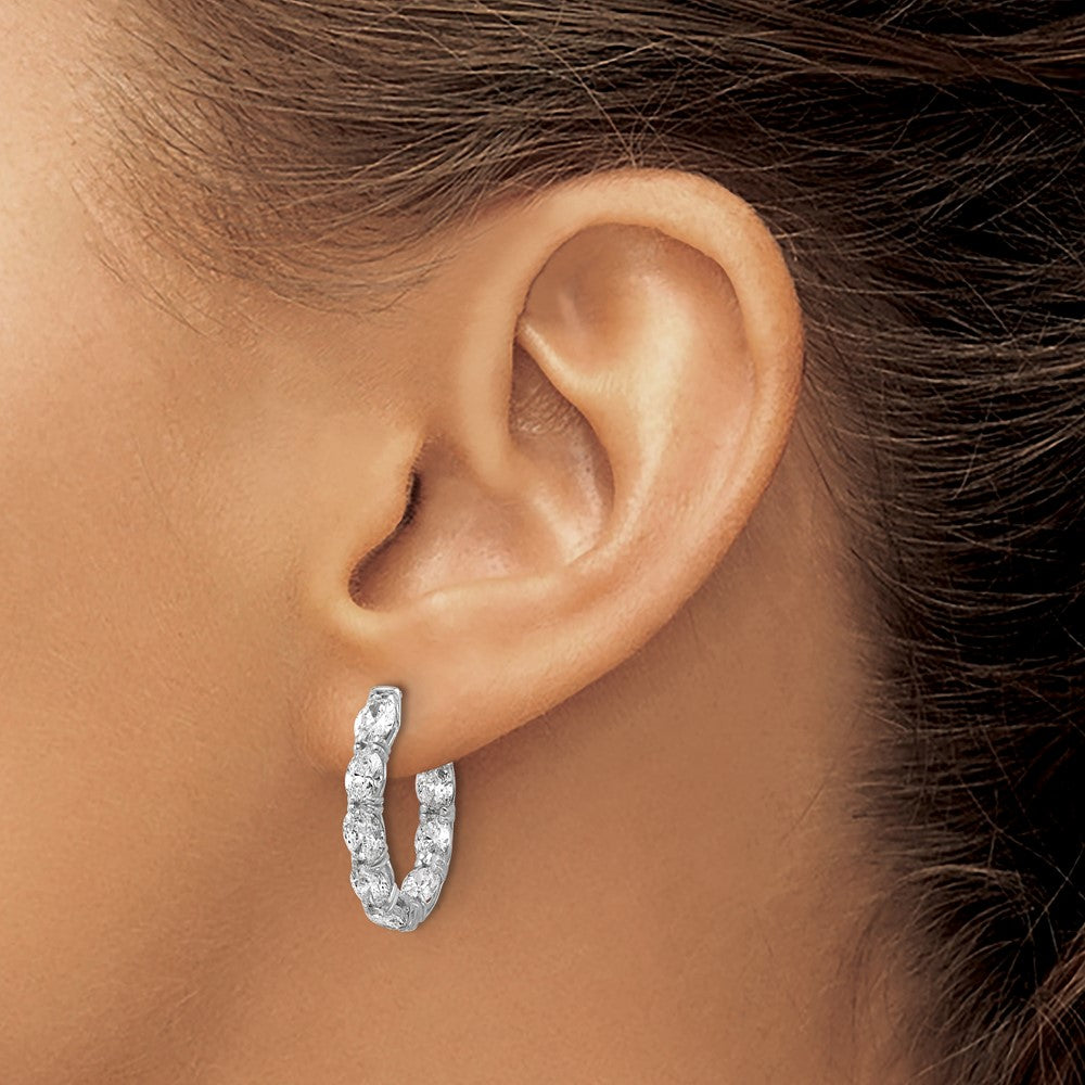 Buy Exclusive 14K Gold Oval Lab-Grown Diamond Hoop Earrings - Stylish Value!
