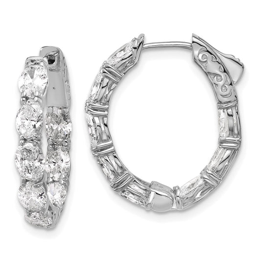 Exclusive 14K White Gold Inside-Out Hoop Earrings with 5x3mm Lab-Grown Diamonds