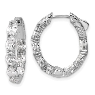 Buy Exclusive 14K White Gold Inside-Out Hoop Earrings | 5x3mm Lab-Grown Diamonds