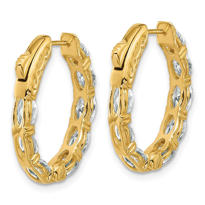 Order Stylish 14K Yellow Gold Oval Lab-Grown Diamond Hoop Earrings, 5x3mm-4