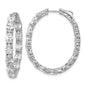 High-Quality 14K White Gold Inside-Out Hoop Earrings with VS DEF Diamonds - Stylish!-3
