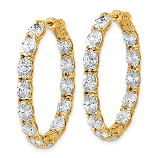 Buy Stylish 14K Certified Oval & Round VS/SI Diamonds Inside-Out Hoop Earrings