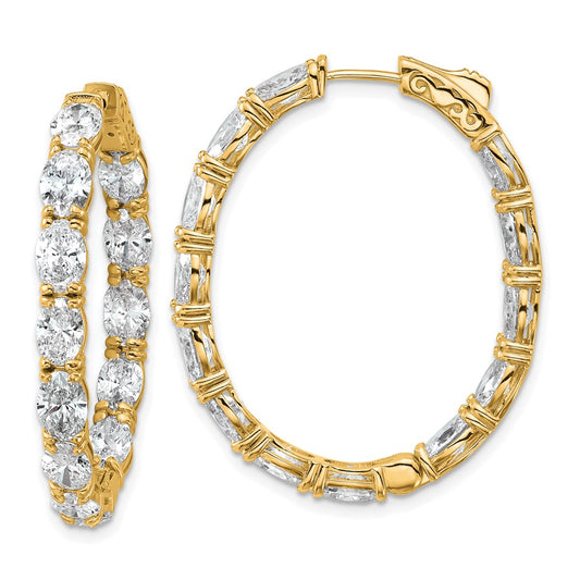 Buy Stylish 14K Certified Oval & Round VS/SI Diamonds Inside-Out Hoop Earrings