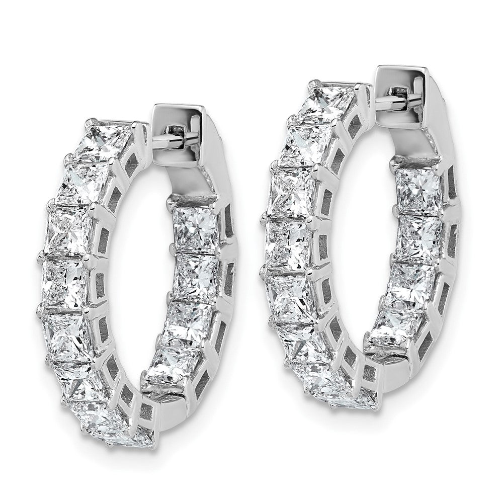Exclusive 14K White Gold Lab-Grown Diamond Hoop Earrings - Stylish & Certified