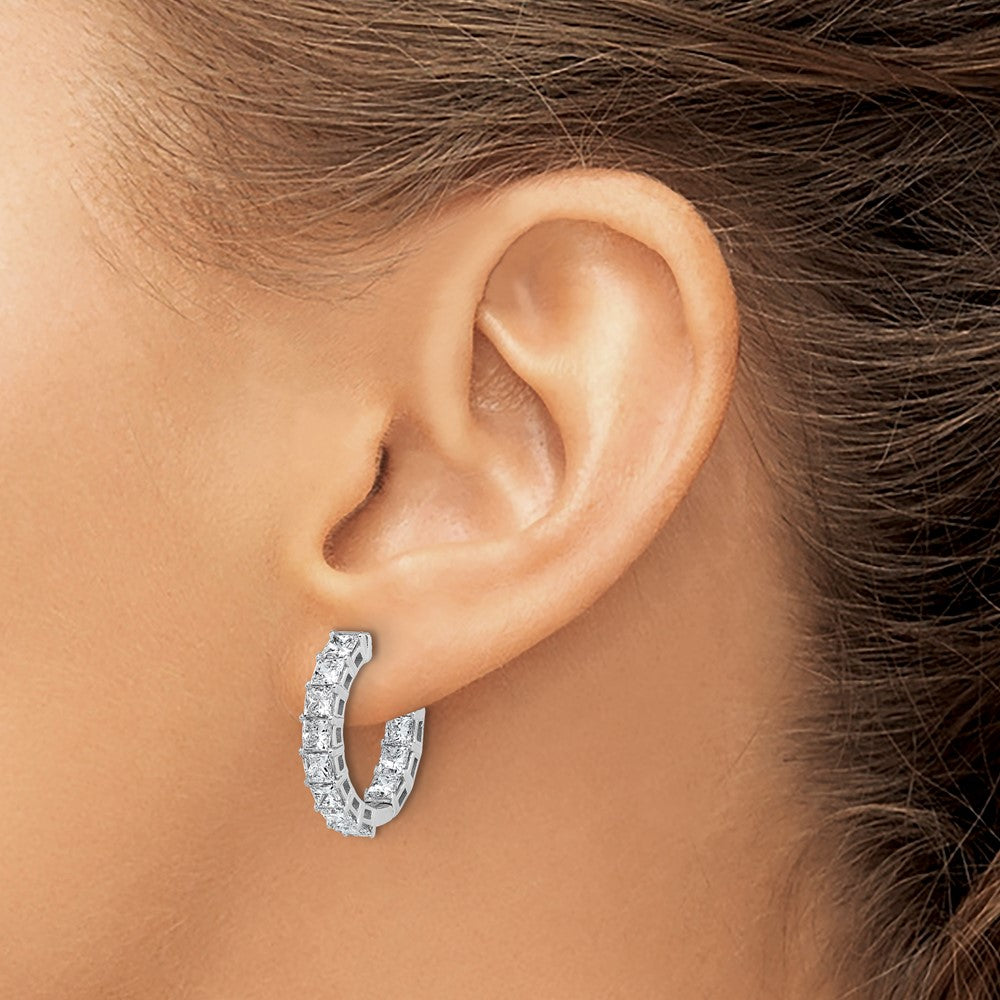 Exclusive 14K White Gold Lab-Grown Diamond Hoop Earrings - Stylish & Certified