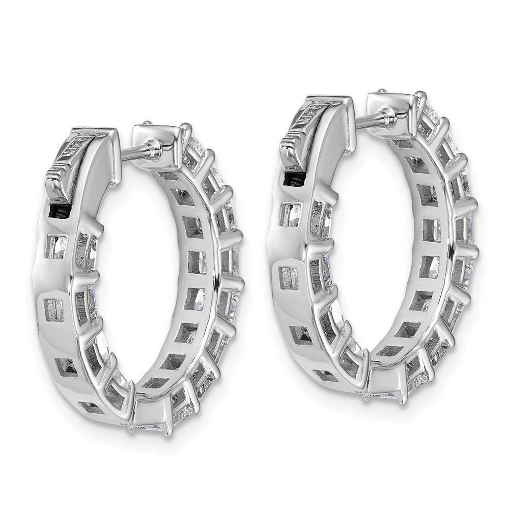 Exclusive 14K White Gold Lab-Grown Diamond Hoop Earrings - Stylish & Certified