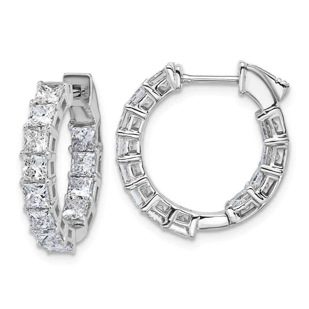 Exclusive 14K White Gold Lab-Grown Diamond Hoop Earrings - Stylish & Certified
