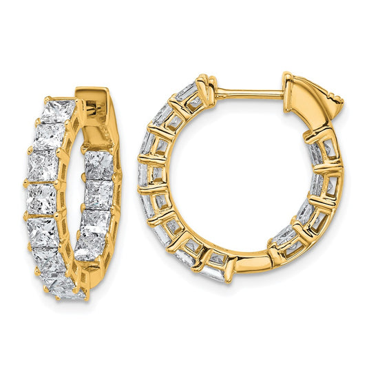 Shop Exclusive 14K Gold Lab-Grown VS DEF Princess Cut Diamond Hoop Earrings