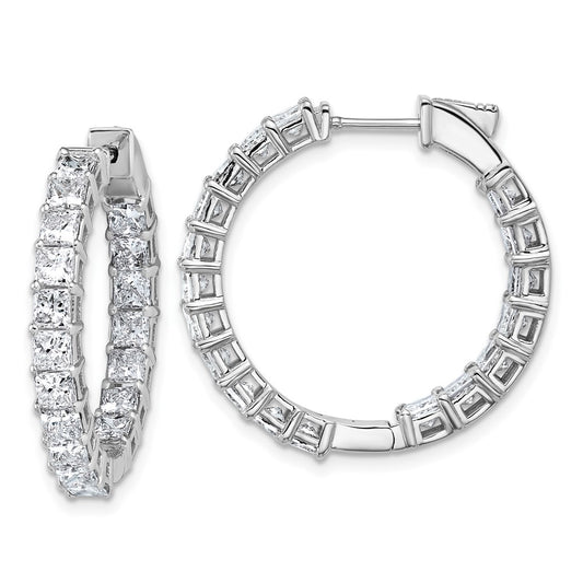 Buy Stylish 14mm 14K White Gold Diamond Hoop Earrings - Luxury Lab-Grown VS/SI+
