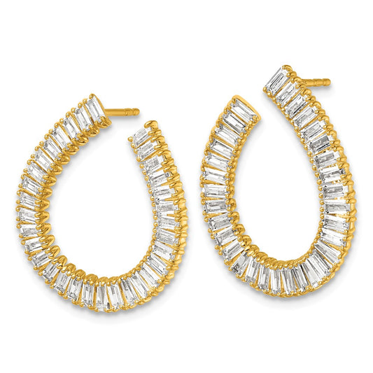 High-Quality 14K Gold 4-Carat VS DEF Fancy Lab-Grown Diamond Earrings - Luxury Value