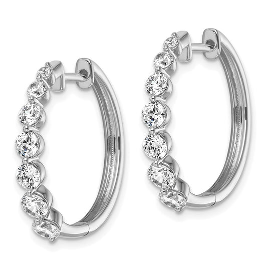 Designer 14K White Gold 1.625 Carat Lab-Grown Diamond Hoop Earrings - Stylish Value