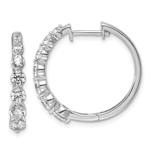 Designer 14K White Gold 1.625 Carat Lab-Grown Diamond Hoop Earrings - Stylish Value
