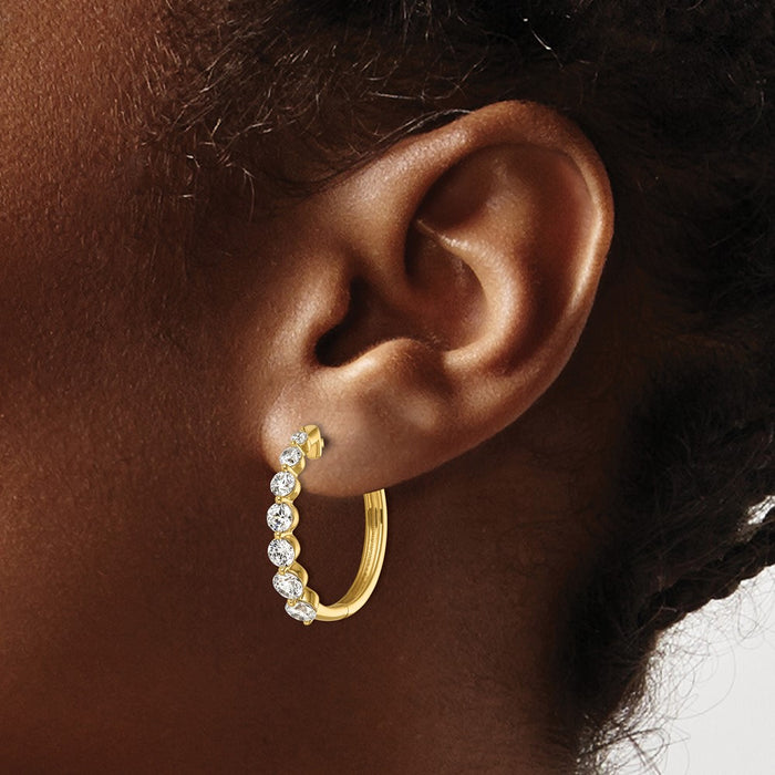 Buy Exclusive 14K Gold Hinged Hoop Earrings with 1.625 Carat VS DEF Diamond-3