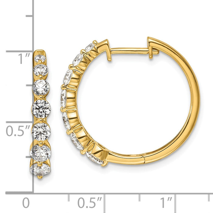 Buy Exclusive 14K Gold Hinged Hoop Earrings with 1.625 Carat VS DEF Diamond-4