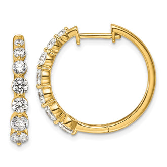 Buy Exclusive 14K Gold Hinged Hoop Earrings with 1.625 Carat VS DEF Diamond