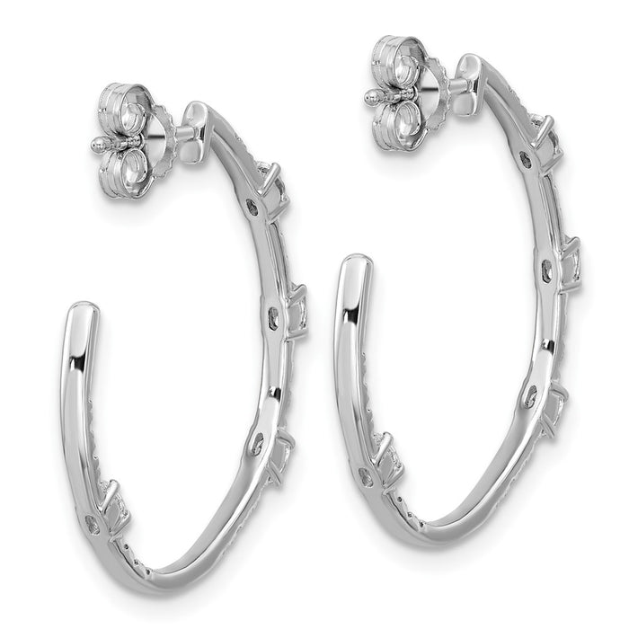 Shop Exclusive 14K White Gold J-Hoop Earrings with 3/4 Carat VS DEF Diamonds - Stylish Value-4