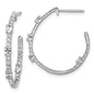 Shop Exclusive 14K White Gold J-Hoop Earrings with 3/4 Carat VS DEF Diamonds - Stylish Value-1