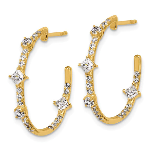 14K Gold Hoop Earrings with 1 Carat VS DEF Lab-Grown Diamonds - Style GR1-1002506