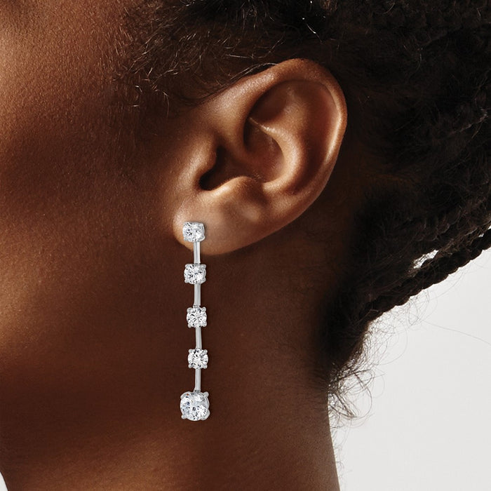 Buy Exclusive 14K White Gold 5-Carat Lab-Grown Diamond Dangle Earrings - Stylish Value!-3