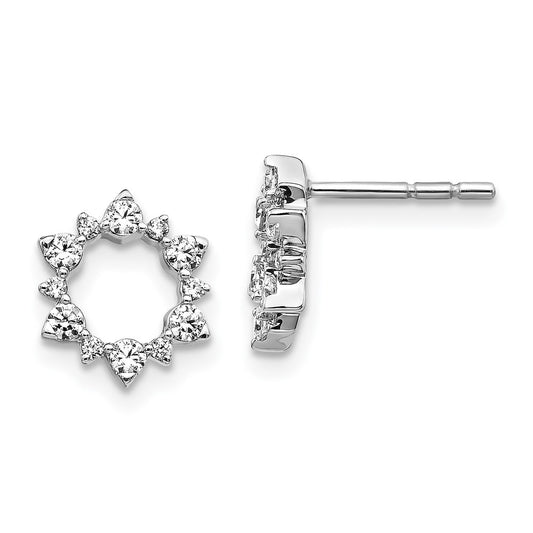 Buy Exclusive 14K White Gold Diamond Sunburst Earrings - Stylish Design!