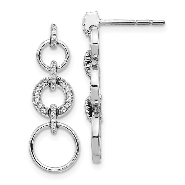 14K White Gold Diamond Drop Earrings - Style GR1-1002516