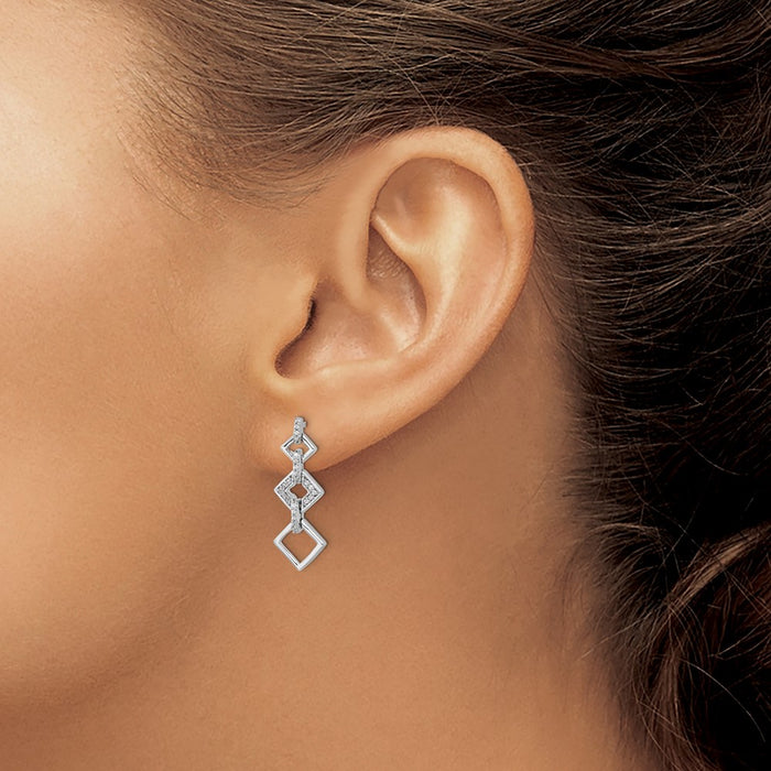 Shop 14K White Gold Diamond Drop Earrings - Stylish & Elegant Design, Value!-3