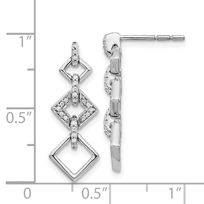 Shop 14K White Gold Diamond Drop Earrings - Stylish & Elegant Design, Value!-4