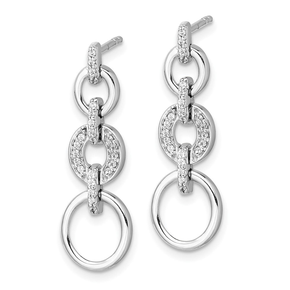 High-Quality 14K White Gold Diamond Drop Earrings - Stylish & Elegant Design