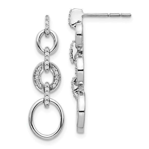14K White Gold Diamond Drop Earrings - Style GR1-1016703