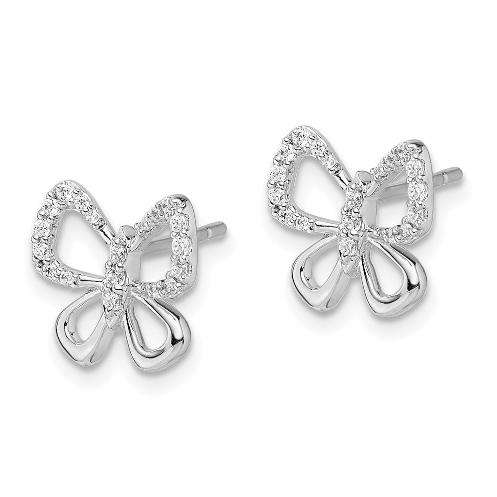 High-Quality 14K White Gold Butterfly Earrings with 1/6 Carat Diamonds - Stylish Value