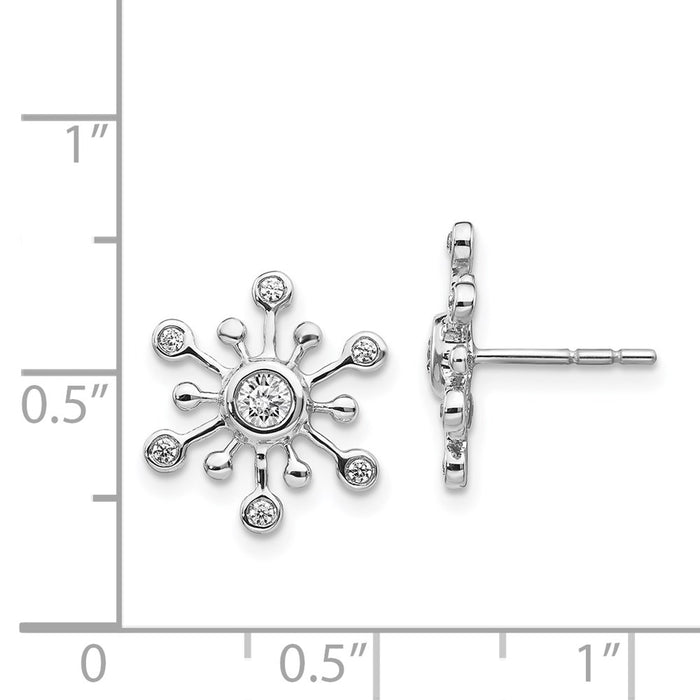 Exclusive 14K White Gold Diamond Snowflake Stud Earrings - Stylish Luxury Value-4