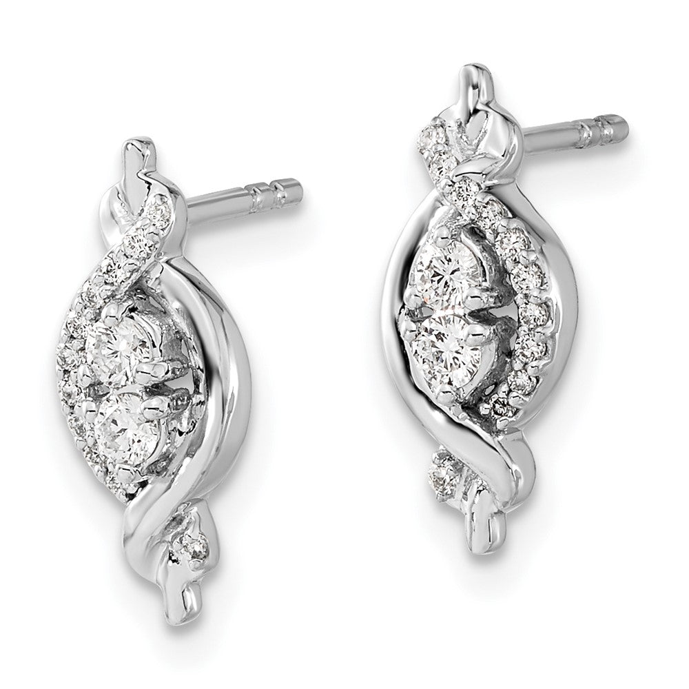 Buy Stylish 14K White Gold Diamond-Studded Fancy Earrings - Luxury Value!