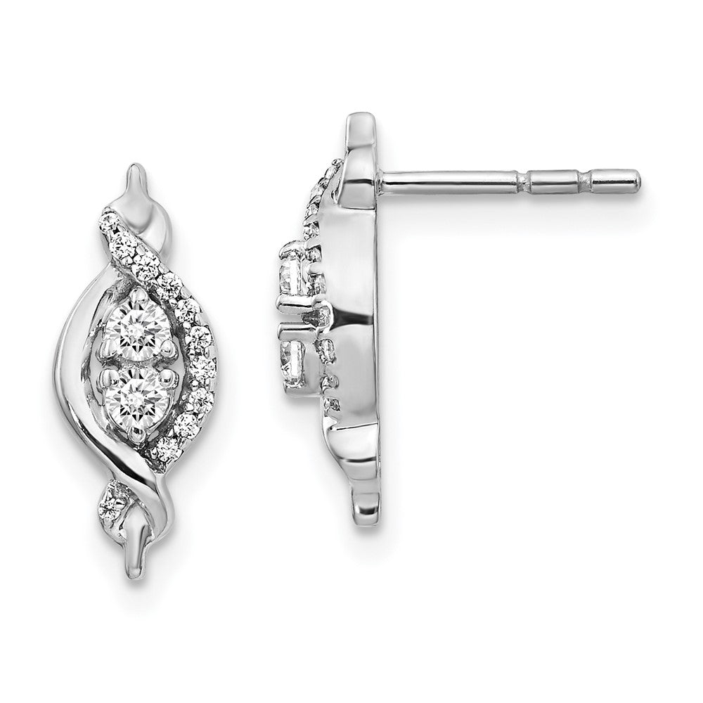 Buy Stylish 14K White Gold Diamond-Studded Fancy Earrings - Luxury Value!