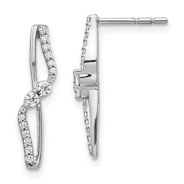 14K White Gold Fashion Post Earrings with 1/4 Carat Lab-Grown Diamonds