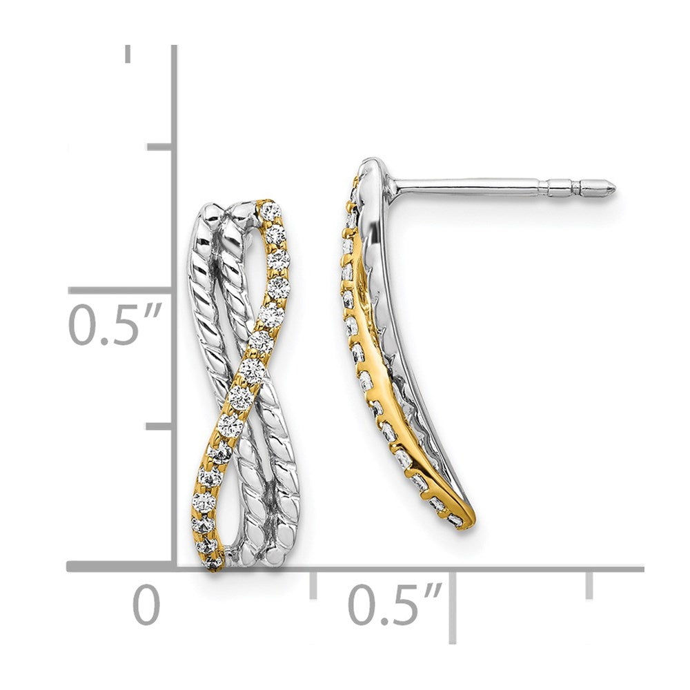 Exclusive 14K Two-Tone Diamond Elegance Earrings - Stylish Luxury at Great Price