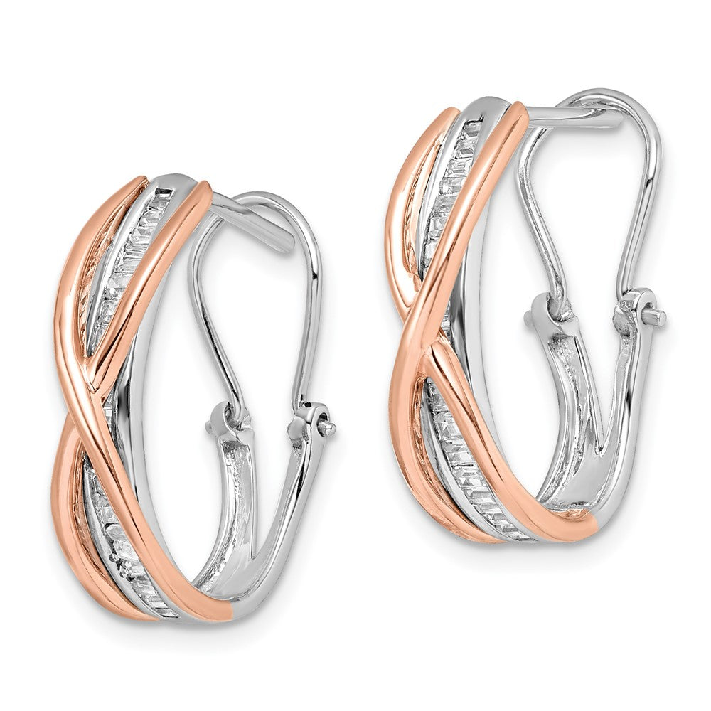Buy Stylish 14K Rose & White Gold Diamond Elegance Earrings - Luxury Design