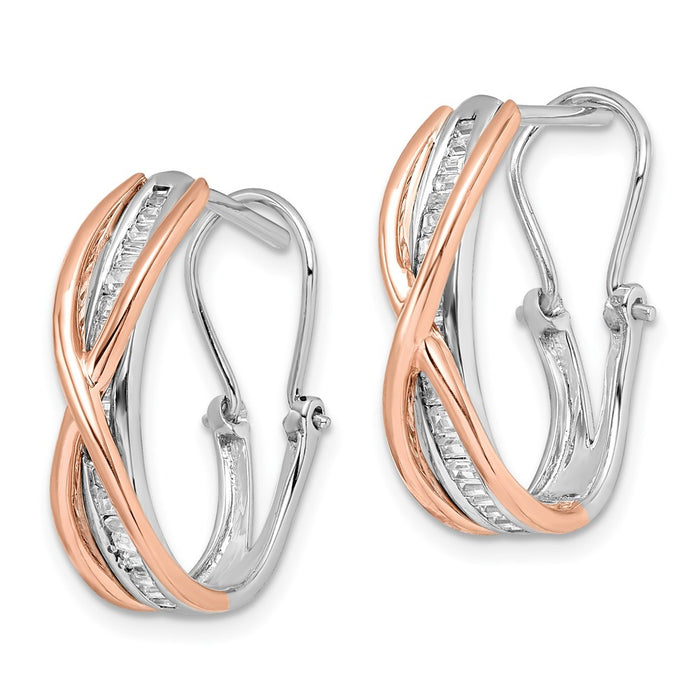 Buy Stylish 14K Rose & White Gold Diamond Elegance Earrings - Luxury Design-2