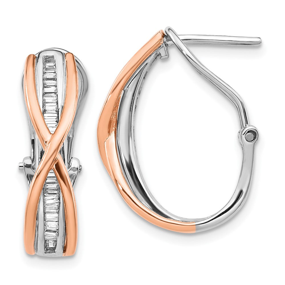 Buy Stylish 14K Rose & White Gold Diamond Elegance Earrings - Luxury Design