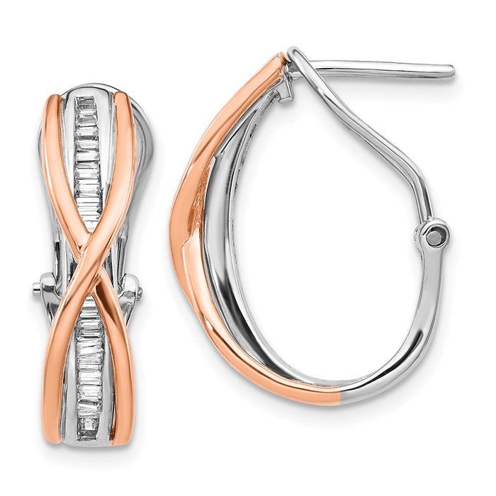 Buy Stylish 14K Rose & White Gold Diamond Elegance Earrings - Luxury Design-1